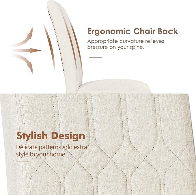 VECELO Upholstered Dining Chairs Set of 4, Modern Accent Parsons - Image 4