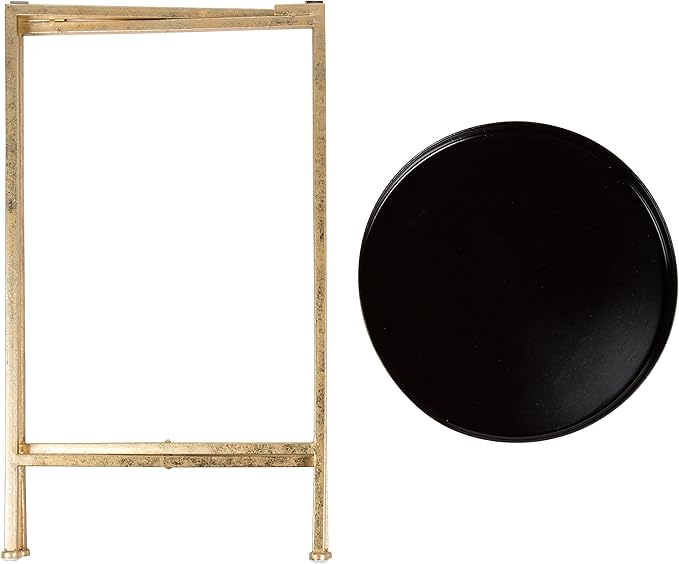 Kate and Laurel Celia Round Metal Foldable Tray Accent Table - Image 4