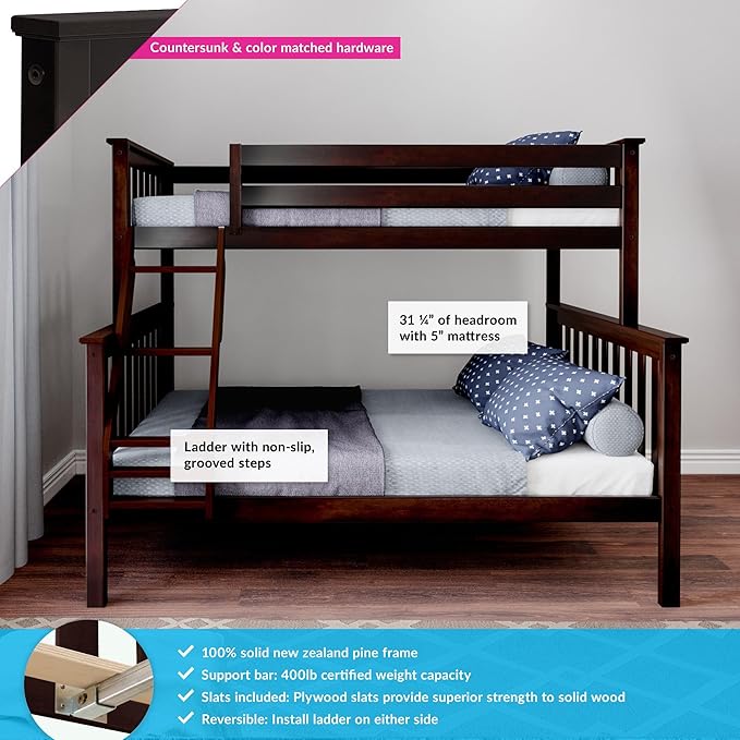 Max & Lily Bunk Bed Twin Over Full Size - Image 3