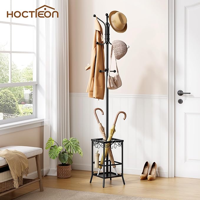 Hoctieon Coat Rack Freestanding, Coat Tree - Image 2