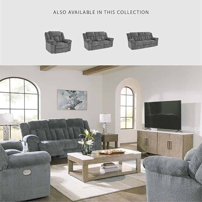 Signature Design by Ashley Tip-Off Modern Wall Hugger Power Reclining Sofa - Image 6