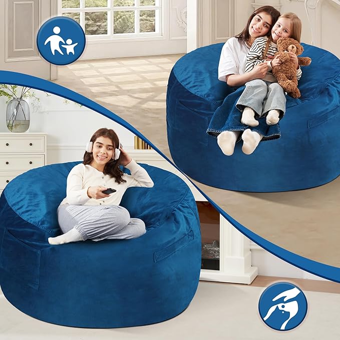 Homguava 4 FT Bean Bag Chair: 4' Bean Bags - Image 3