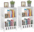 3-Tier End Table Night Stand Set of 2, Small Bookshelf Bedside Table by HAYOFAMY