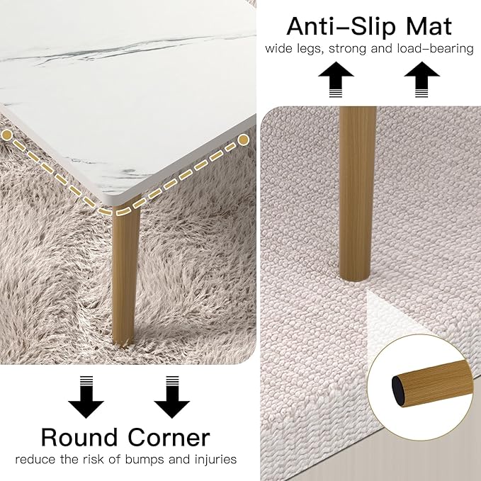 Small Coffee Table for Small Space, Low Table, Floor Table Desk for Sitting on - Image 5