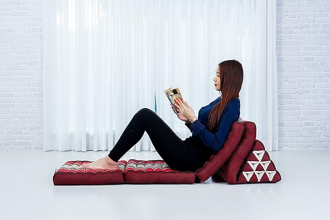 Leewadee 4-Fold Mat with Triangle Cushion – Firm TV Pillow, Foldable Mattress - Image 3