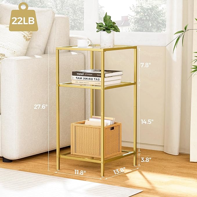 Homhedy 3-Tier Side Tables Set of 2, End Tables - Image 3