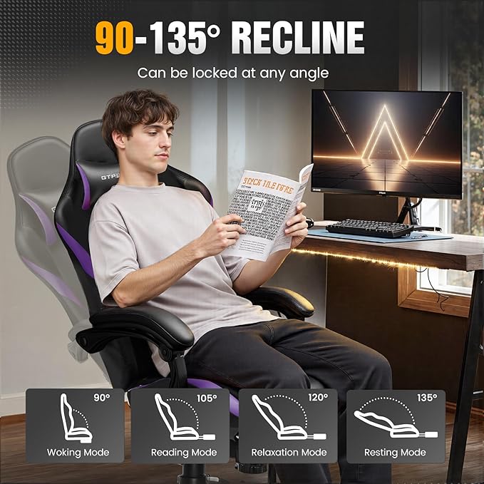 GTRACING Gaming Chair with Foot Rest & Pocket Spring Cushion, Ergonomic High - Image 6