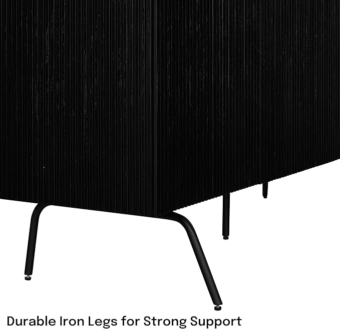 NTC Veil Modern Sideboard with 3 Doors, Buffet Cabinet with Vertical Groove - Image 9