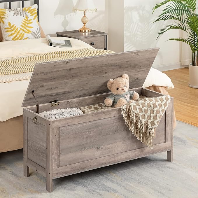 HOOBRO Toy Box, Retro Wooden Look Storage Chest - Image 2