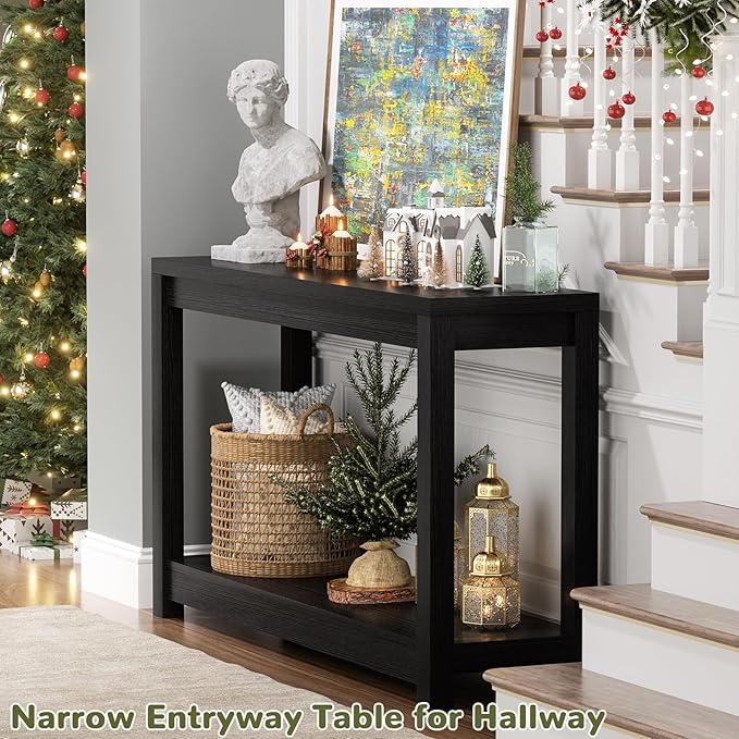 Small Farmhouse Wood Entryway Table Narrow Console Table - Image 2
