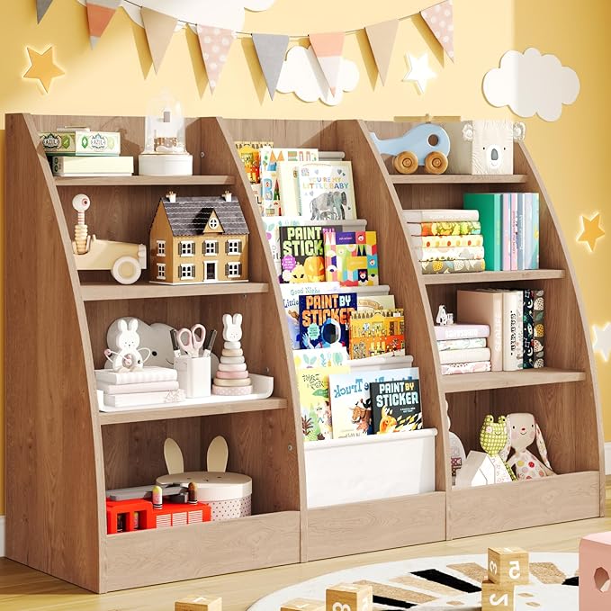 4 Tier Kids Bookshelf, 4 Layer Sling Kids Book Shelf by FFBCFDKFurnitureSet