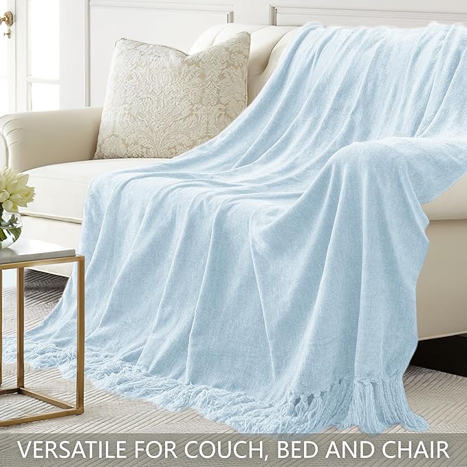 Chenille Throw Blanket for Couch 50"X 60", Soft Cozy Throws - Image 4