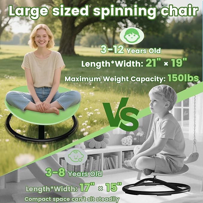 21" L × 19" W Large Size Spinning Chair - Image 3