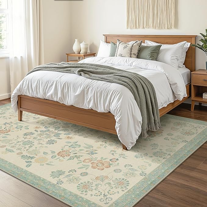 GENIMO 6x9 Area Rugs for Living Room, Machine Washable Non Slip Vintage Rugs - Image 3