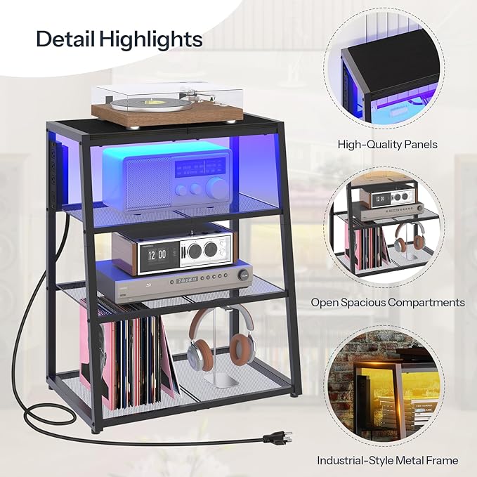 HOOBRO 4-Tier AV Media Stand - Image 8