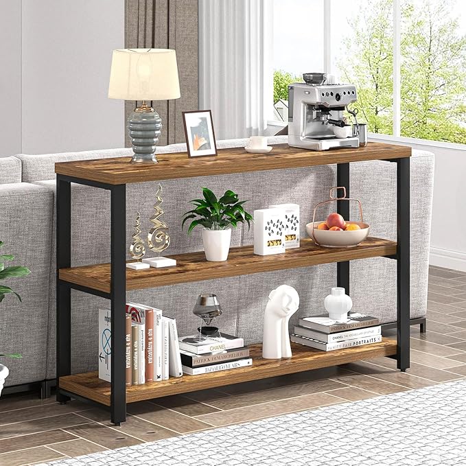 EXCEFUR Industrial Sofa Console Table, Entryway Table - Image 3
