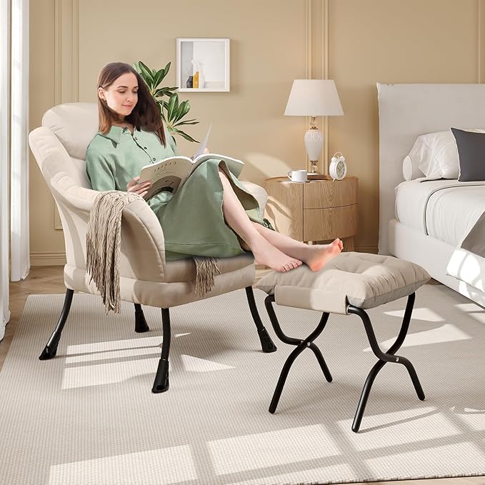 IDEALHOUSE Lazy Chair with Ottoman - Image 2