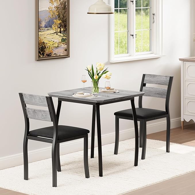 GAOMON Dining Table Set for 2, 3 Piece Small Kitchen Table and 2 Upholstered - Image 5