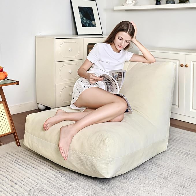 Bean Bag Chairs for Adults, Memory Foam Bean Bag Chair, Spacious Single Sofa by STMOZE