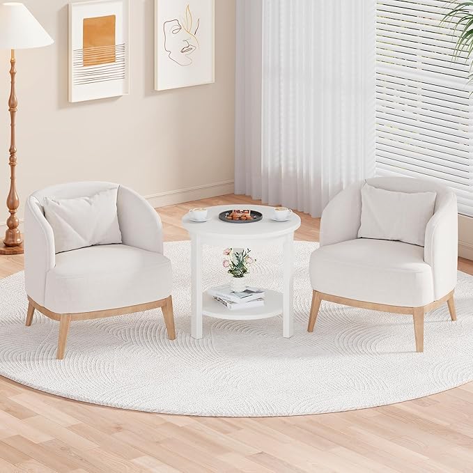Small Round Wood Coffee Table - Image 2