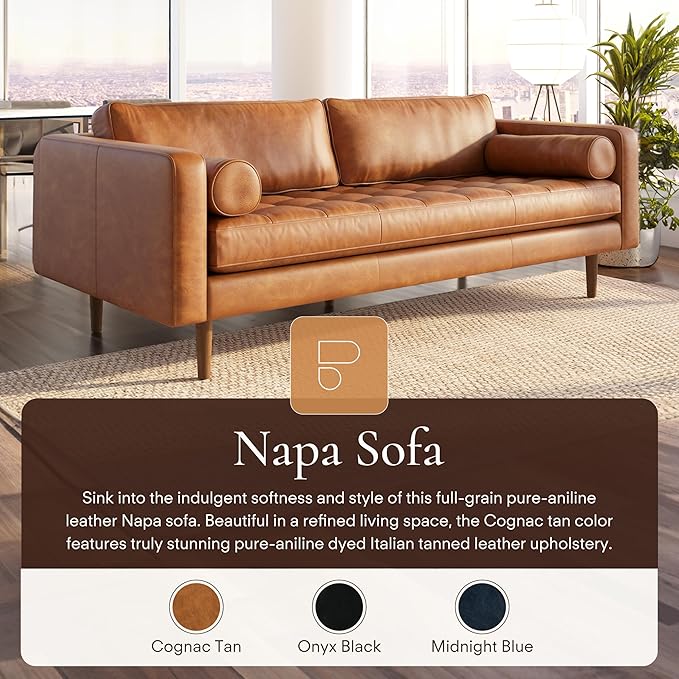 Poly & Bark Napa Leather Couch - Image 3