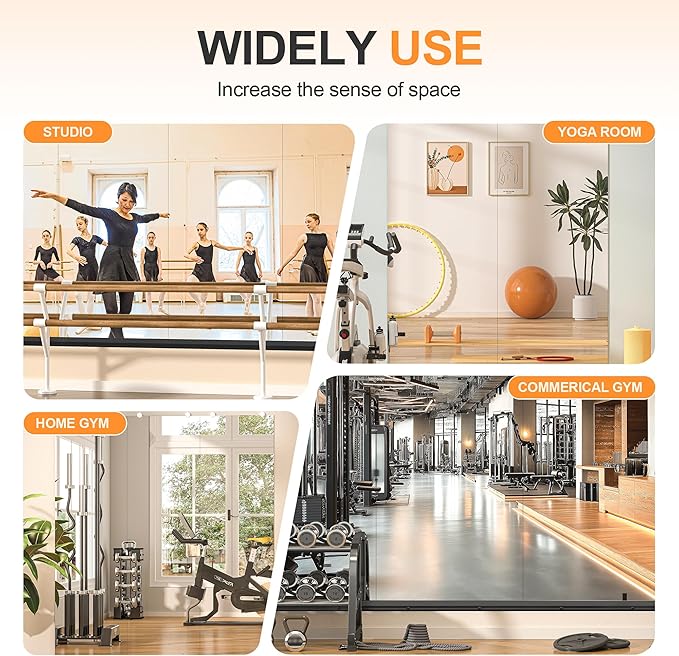 Hasipu 2 Pcs 48''x30'' Home Gym Mirror Large Full Length Wall Mounted Full Body - Image 4
