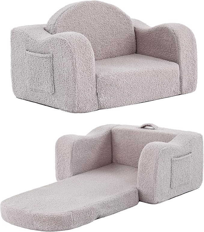 Tiita Kids Sofa, 2-in-1 Kid Sofa Chair, Convertible Chirldren Couch to Lounger by TiitaHome