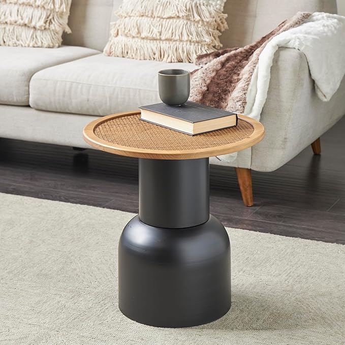 Deco 79 Metal Handmade Side End Accent Table Pedestal End Table - Image 2