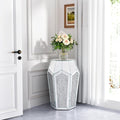 ENENE Mirrored End Table Crystal Diamond Setting Coffee Table Silver Glass Side by ENENE