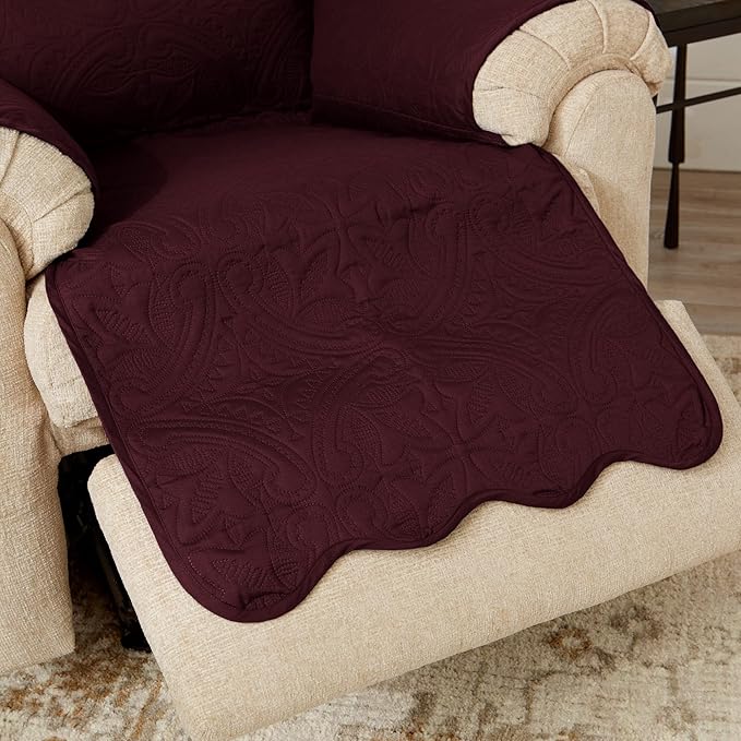 Medallion Stitched Solid Furniture Protector Stain Resistant Durable Furniture - Image 2