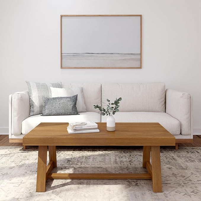 Plank+Beam Classic Rectangular Coffee Table, 48 Inch Farmhouse Coffee Table - Image 3
