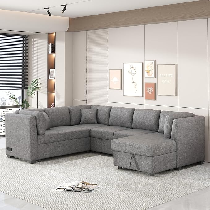 Ball & Cast 108.6" Sleeper Sectional Pull Out Sofa by BallCast