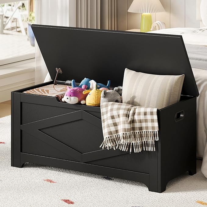 GarveeHome 39.4" Storage Chest, Wooden Storage Bench - Image 2