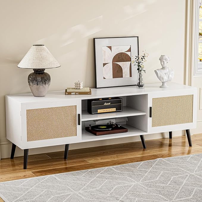 TV Stand for TVs up to 65'', Mid Century Modern Entertainment Center by ZttRiee