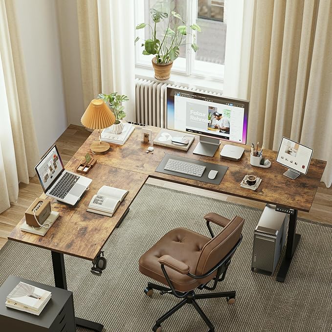 Agilestic L Shaped Standing Desk 63 x 55 inch Adjustable Height, Electric - Image 4