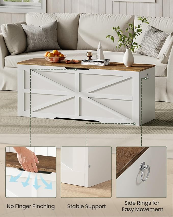 Storage Chest, 47.2" Wooden Storage Trunk, Modern Storage Bench - Image 6