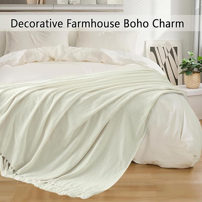 Chenille Throw Blanket for Couch 50"X 60", Soft Cozy Throws - Image 5