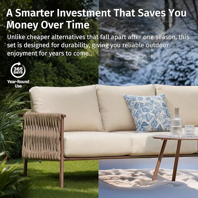 EAST OAK Life Chatter Outdoor Patio Furniture | Outdoor Sofa 3 Seats - Image 10
