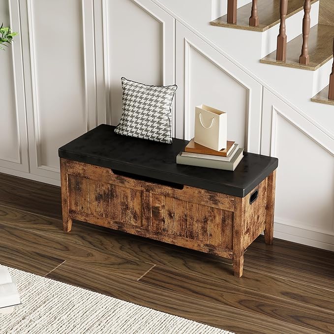 GAOMON Storage Bench, 39.4” Wooden Chest Storage Box - Image 6