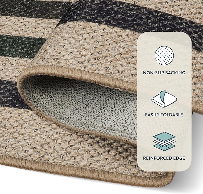 Lahome Modern Geometric Easy Jute Rug, Washable 5x7 Indoor Outdoor Rugs - Image 4