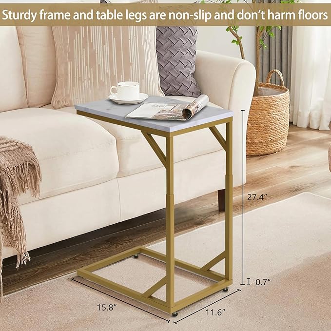 Serteaw C-Shaped End Table, Sturdy Side Table - Image 2