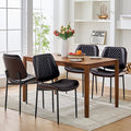 Dining Chairs Set of 4, Upholstered PU Leather Armless Chair, Mid Century by Viroformo