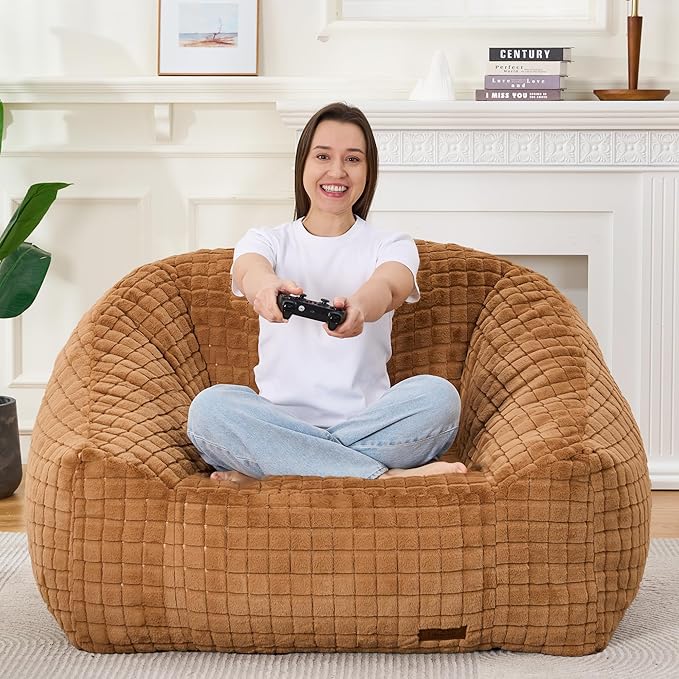 Bean Bag Chairs for Adults, Giant Beanbag Sofa Comfy Reading Chair, Oversized by Unknown