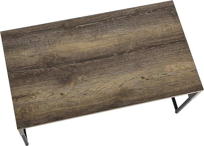 Household Essentials Wrap Rectangular Coffee Table Ashwood Rustic Wood Grain - Image 7