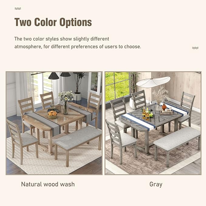 Ball & Cast 6 Piece Wood Dining Table Set - Image 6