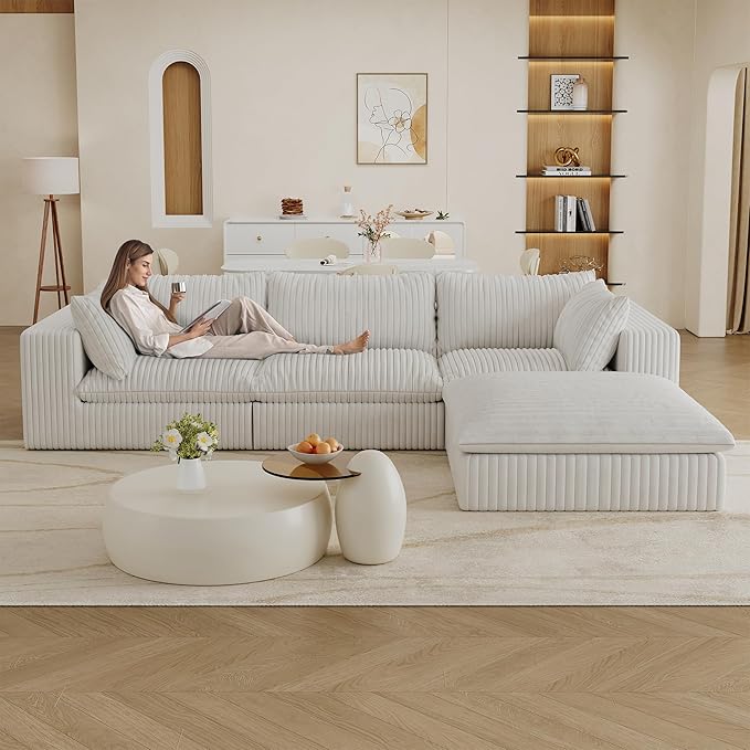 118.2" L Shaped Modular Sectional Cloud Couch by Unknown