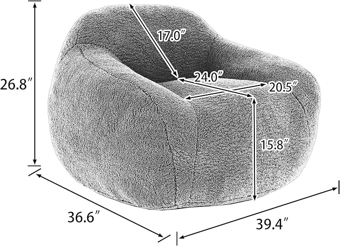 Furniliving Bean Bag Chair, Oversized Bean Bag Couch - Image 2