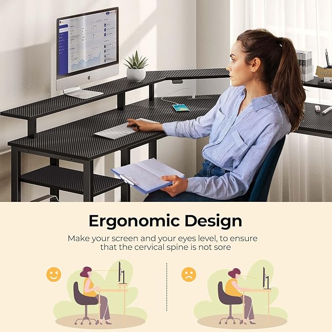 Rolanstar L Shaped Gaming Desk - Image 5