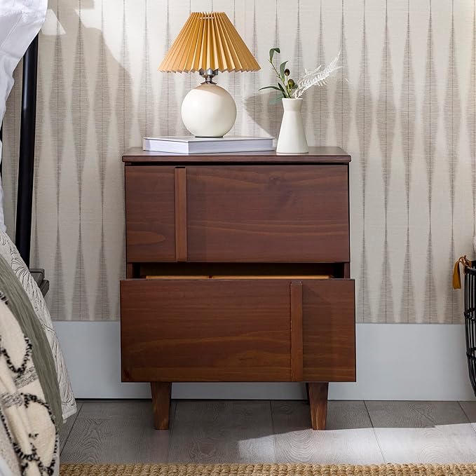 Walker Edison Sprague Contemporary Detailed Drawer Solid Wood Nightstand - Image 5