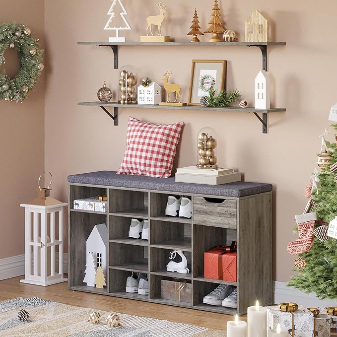 DINZI LVJ Shoe Bench, Entryway Storage Bench - Image 5